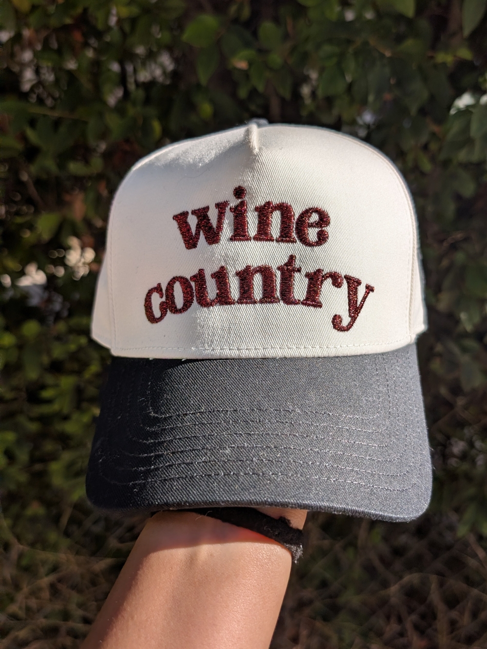 Wine Country Two-Tone Trucker Hat - White & Black